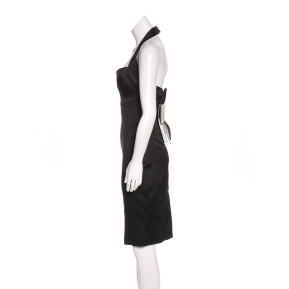Karen Millen Halter Midi Dress Origami Bow 38 6 - Picture 5 of 14
